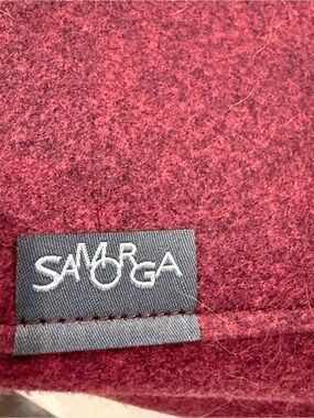 SAMORGA Women’s Wool Blend Scarf in Deep Wine Red